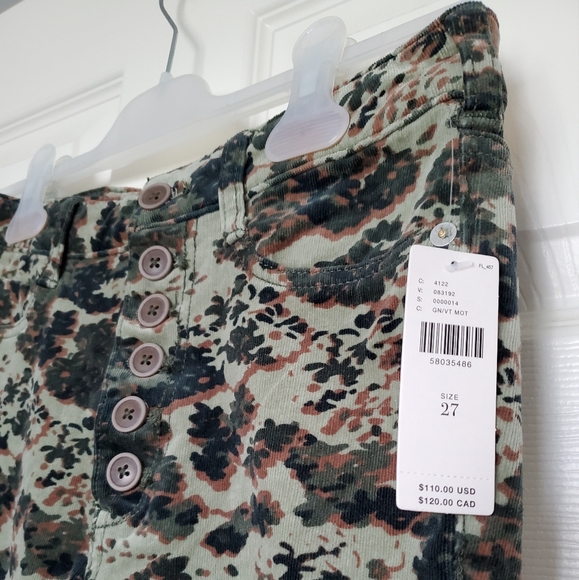 Anthropologie Pilcro corduroy denim skinny cropped high rise jeans Size 27 green - Picture 5 of 9